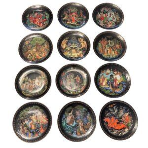 Vintage Set of 12 of Tianex Russian Legends Collector plates 1988-90Bradford